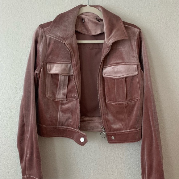 No label shiny velvet pink jacket - Picture 2 of 6